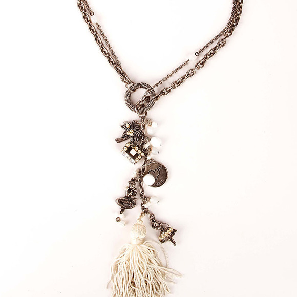 POGGI SLATE GRAY EVENING NECKLACE | WOMENS - Picture 2 of 4